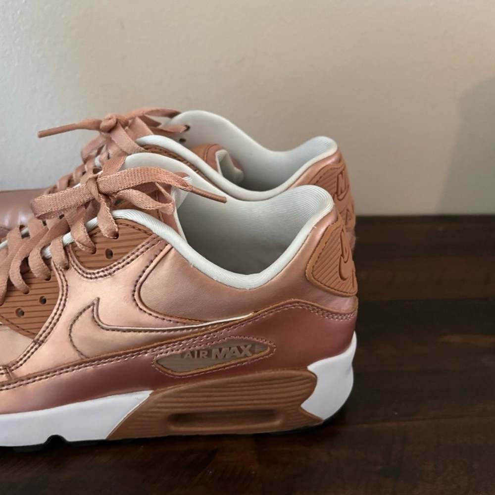 Nike Women's Metallic Rose Gold Athletic Sneakers - Picture 6 of 8